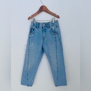 Denim Jeans ZaraKids Girls size 7 Balloon Legs Style, Light Blue